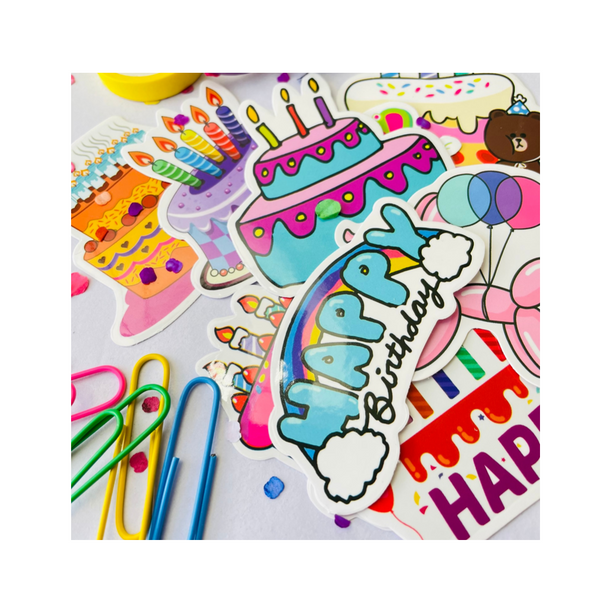 Pau Happy Birthday Stickers Pack - Simple Natural Balms